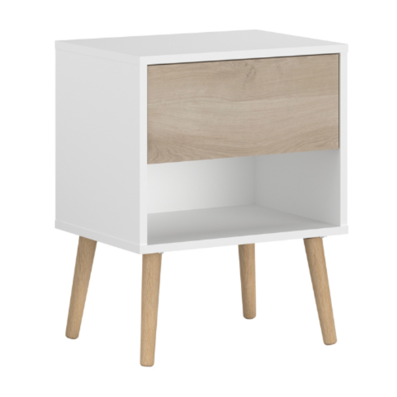 Habitación Completa Osaka color Roble y Blanco_mesita