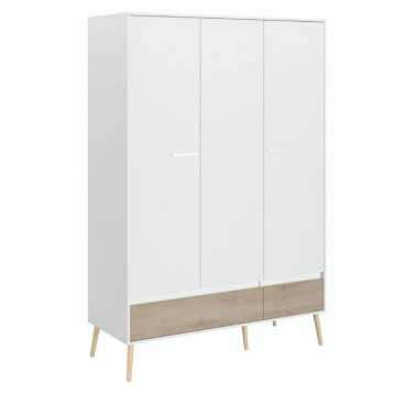 Dormitorio Estilo Nórdico Con Armario Osaka Roble Japonés Y Blanco_armario