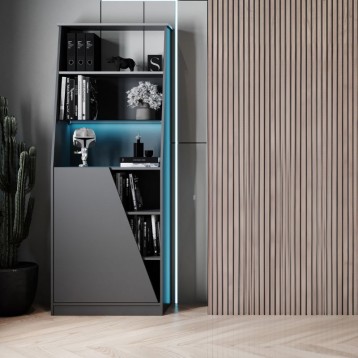 Estantería Libreria Gaming Venom Negro Mate_ambiente