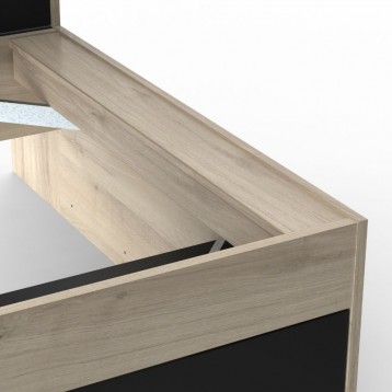 Cama Life Con Almacenaje Dormitorio Juvenil Negro Y Roble Kronberg_DETALLE_2