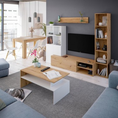 Muebles modulares para un salón de estilo nórdico