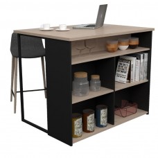 Isla Cocina Buh Mueble Auxiliar Negro y Roble Jackson 109x90x80 cm Isla Cocina Buh Mueble Auxiliar Negro y Roble Jackson 109x90x80 cm