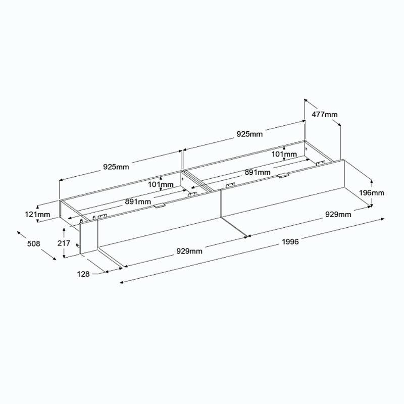 Dormitorio Estilo Nórdico John Color Roble Brooklyn y blanco Shiny_cajones medidas 2