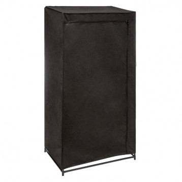 Armario Auxiliar De Tela Con Barra Colgadora Color Negro