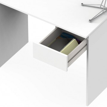 Escritorio Turín y estanterías color blanco_Escritorio_Detalle