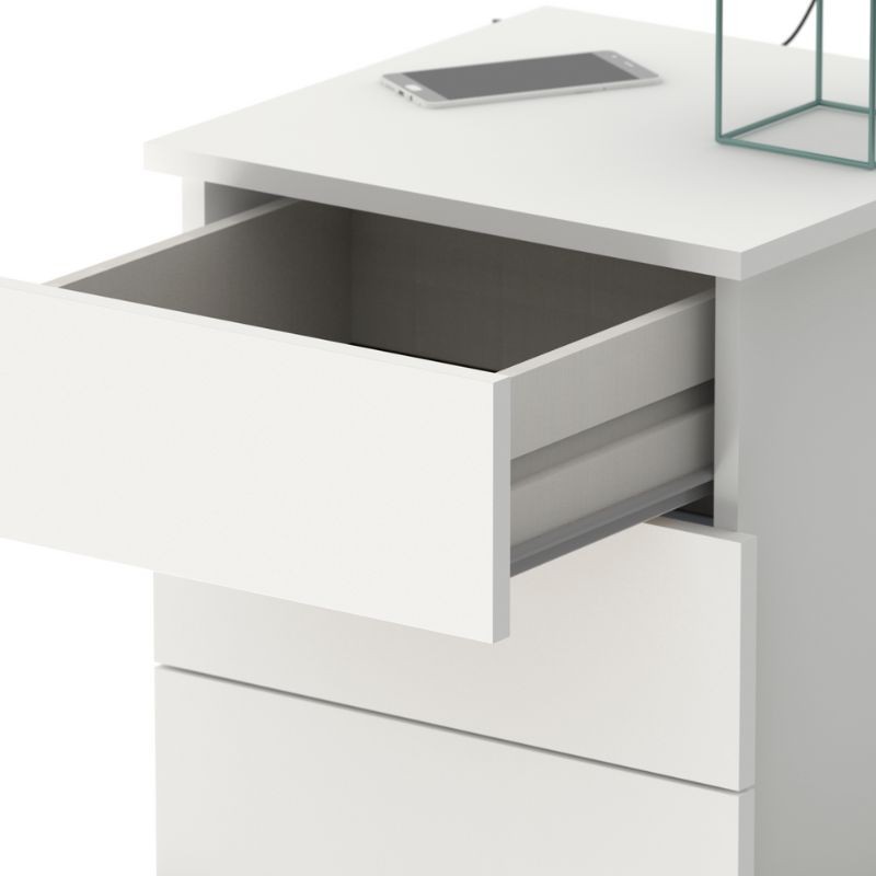 Pack cabecero juvenil y mesitas Nova Blanco Mate_Mesita_Detalle