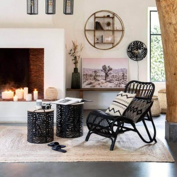 Par de Mesas Nido de Centro Feuille Negro y Roble_Ambiente