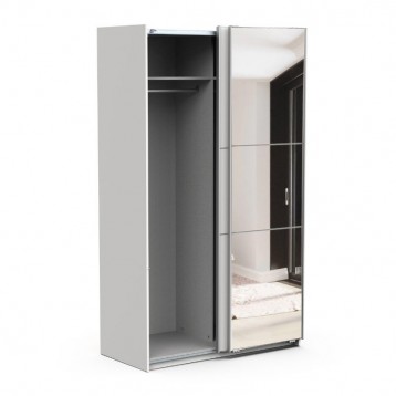 Armario Alto Puertas Correderas Con Espejo Ghost Blanco Mate_1