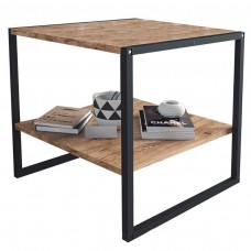 Mesa de Centro Fija Rus Roble Safir y Negro 50X50 cm Mesa de Centro Fija Rus Roble Safir y Negro 50X50 cm