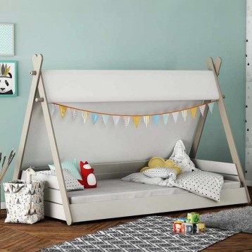 Cama infantil Totem diseño tienda india con somier medida 90x200 cm