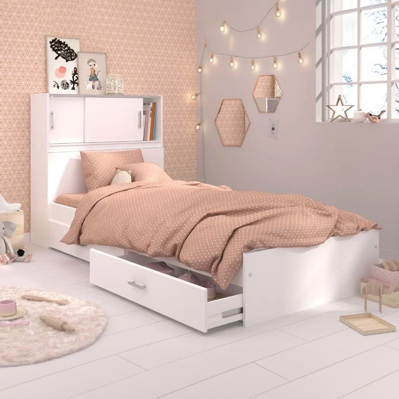 Cabecero Armario Juvenil Candy Color Blanco - ambiente