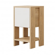 Mesita De Noche Gate Roble Safir y Blanco 30x55 cm