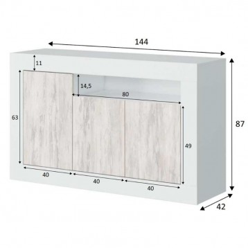 Medidas Aparador Baltico Salón Comedor Blñanco Artik Y Blanco Velho