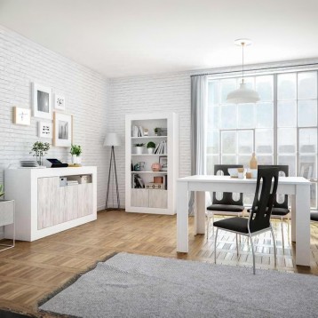 Ambiente Aparador Baltico Salón Comedor Blanco Artik Y Blanco Velho