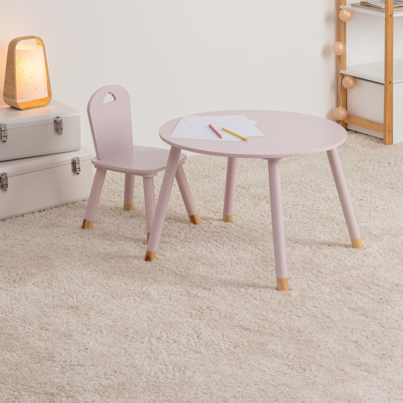 Mesa Infantil Dormitorio Douceur Color Rosa 60x60 cm Mesa Infantil Dormitorio Douceur Color Rosa 60x60 cm