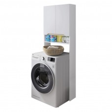 Armario Auxiliar Curvas Color Blanco Brillo y Roble 63x180 cm