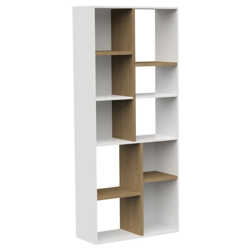 Estantería Multiposición Acces Roble Hamilton Y Blanco Mate 78x183x36 cm Estantería Multiposición Acces Roble Hamilton Y Blanco Mate 78x183x36 cm