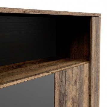 Vitrina Mónaco Color roble Saloon y Negro 114x176 CM_detalle