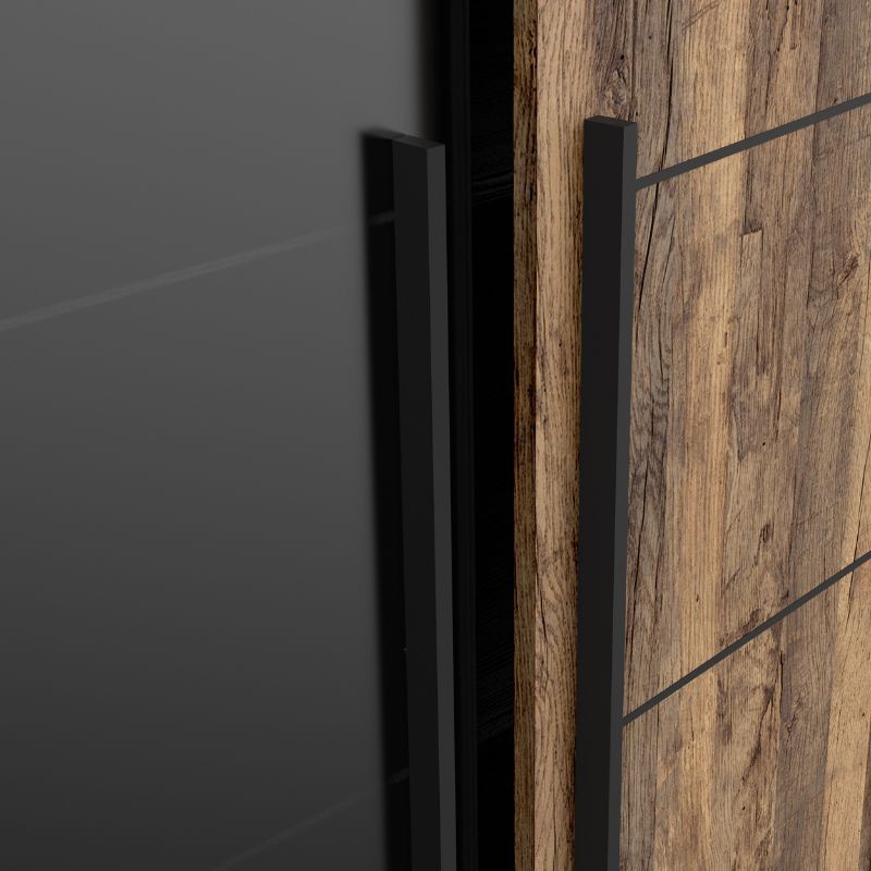 Vitrina Mónaco Color roble Saloon y Negro 114x176 CM_detalle