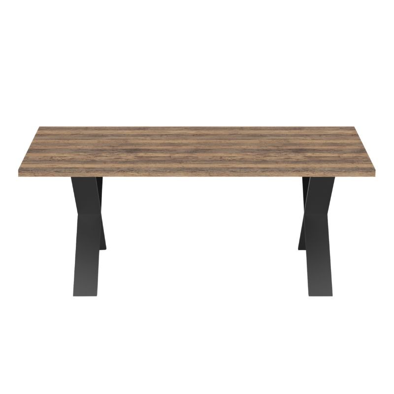 Frontal Mesa De Comedor Fija Mónaco Roble Oscuro Y Negro Estructurado Frontal Mesa De Comedor Fija Mónaco Roble Oscuro Y Negro Estructurado