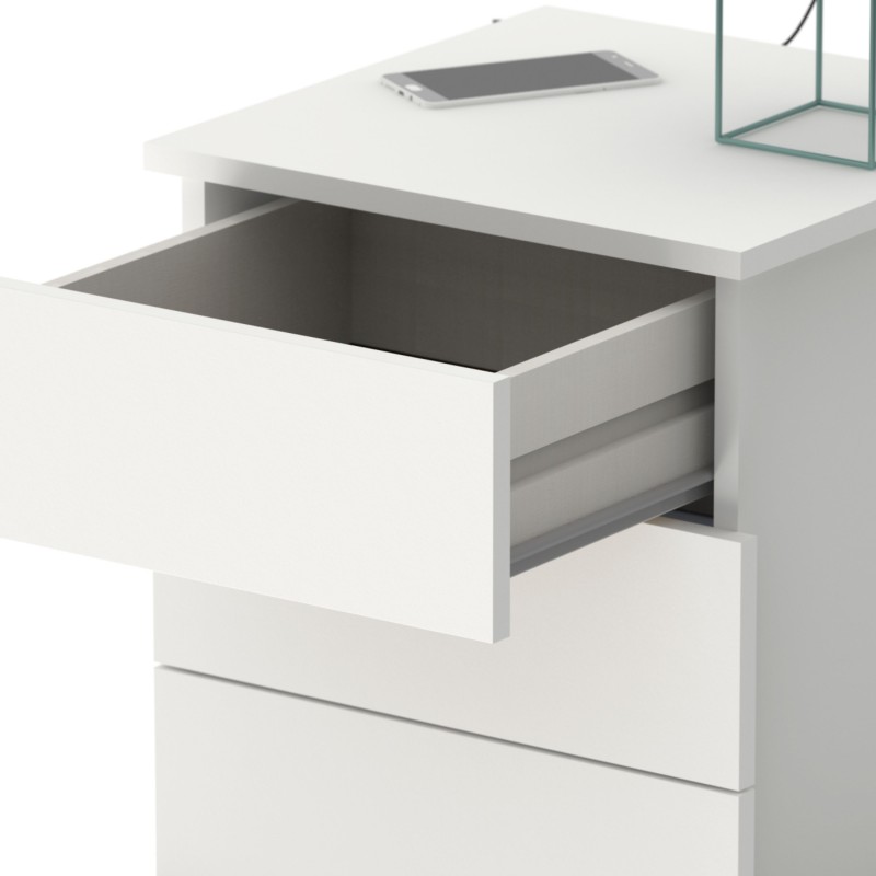 Pack de Dormitorio Blanco y Roble Aurora con Armario, Cabecero y 2 Mesitas de Noche