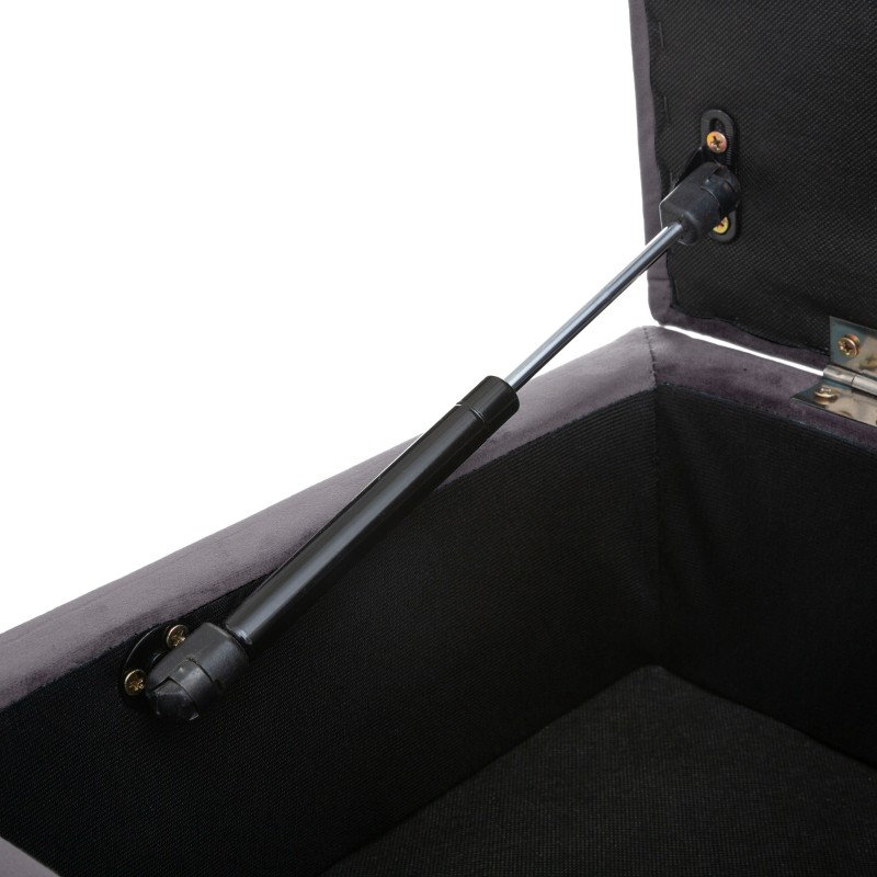 Baúl Banco Atelier en Color Gris con Terciopelo 102x41x38 cm