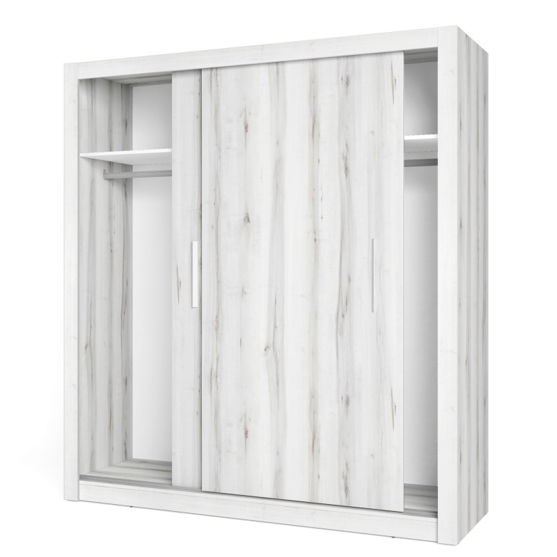 Pack de Muebles de Dormitorio en Blanco Albo y Roble Rayado