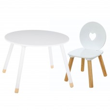 Mesa Infantil Pack Mesa + Silla Douceur Corazón Color Blanco Mesa Infantil Pack Mesa + Silla Douceur Corazón Color Blanco