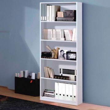 Pack despacho blanco mesa y 2 estanterías