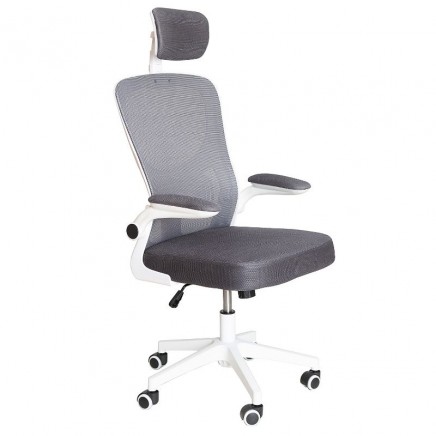 Silla de Oficina Ergonomic Color Gris y Blanco