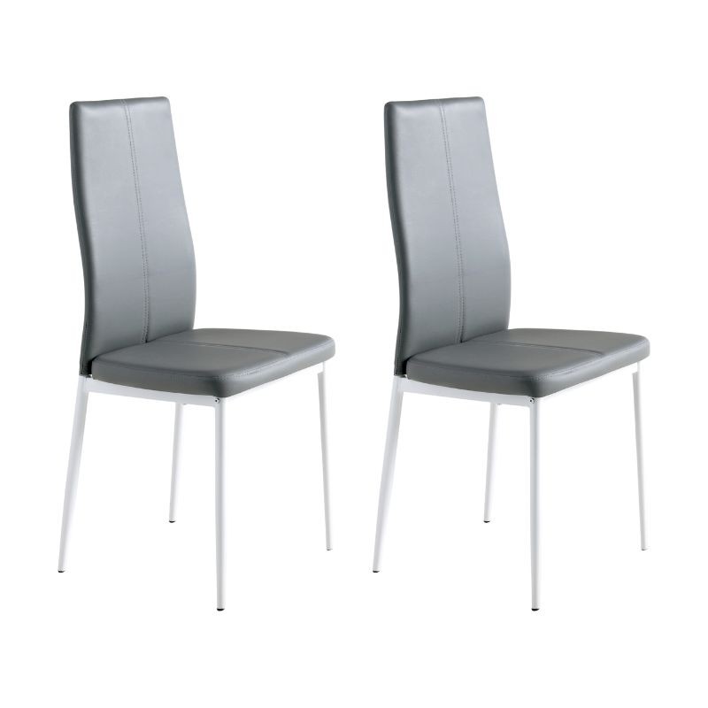 Silla De Comedor Sora Polipiel Gris Y Plata