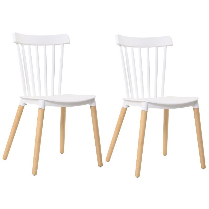 Silla comedor Alna color blanco patas haya