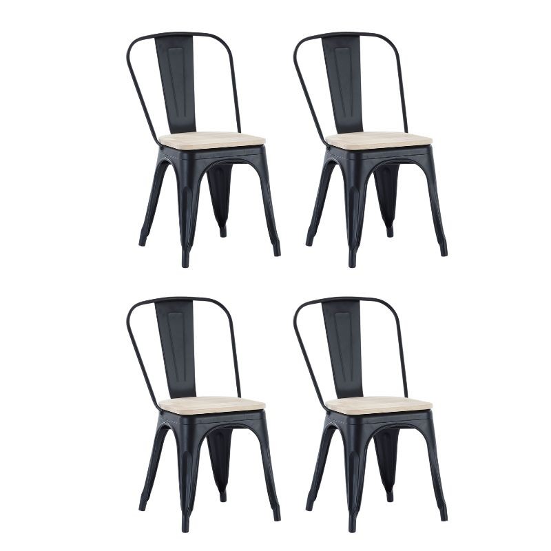 Silla Salón Comedor Acero Tolix Madera Color Roble Nordish y Negro Silla Salón Comedor Acero Tolix Madera Color Roble Nordish y Negro