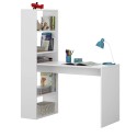 Mesa de escritorio con estanteria reversible Duplo Blanco 120 cm