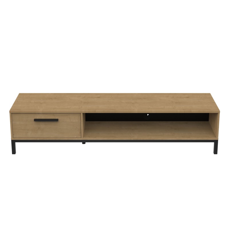 Mueble TV Bench 183 cm Salón Comedor Roble Hamilton y Negro