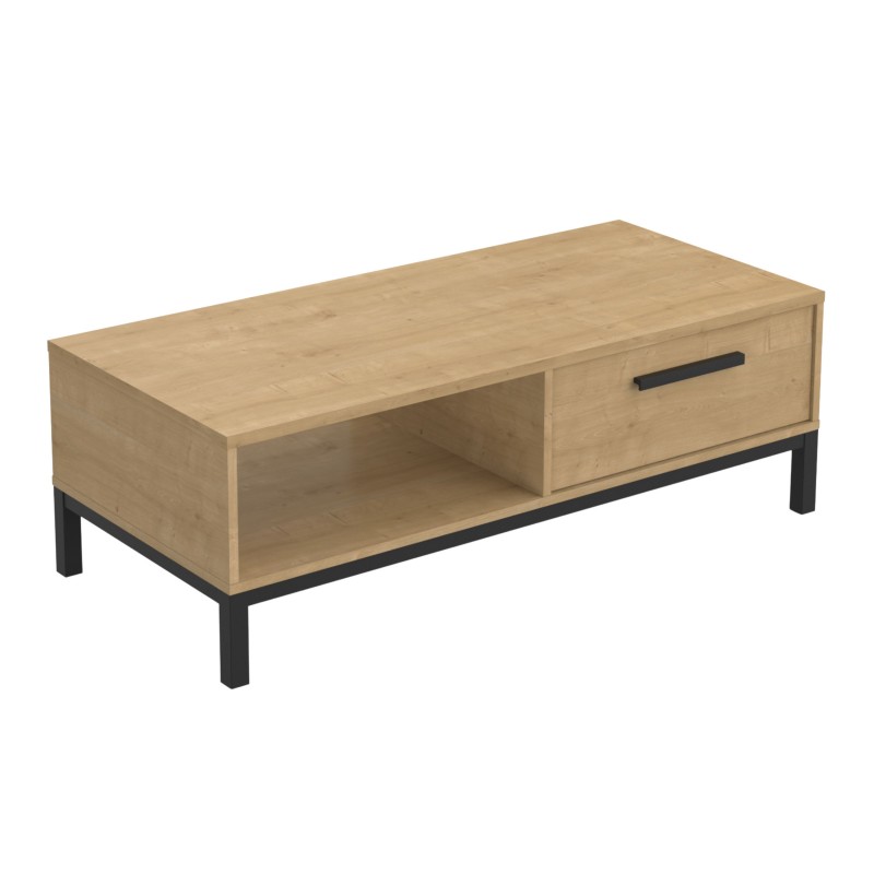 Pack Muebles Salón Estilo Industrial Roble Hamilton y Negro