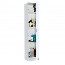 Armario Auxiliar Alto Multiuso 1 Puerta Color Blanco 37x180 cm Armario Auxiliar Alto Multiuso 1 Puerta Color Blanco 37x180 cm