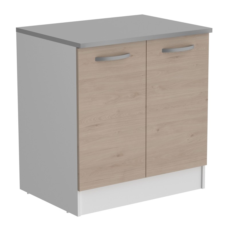 Cocina Modular Eko 8 Muebles Color Roble Jackson y Blanco Mate 240 cm Cocina Modular Eko 8 Muebles Color Roble Jackson y Blanco Mate 240 cm