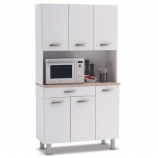 Armario aparador blanco cocina 6 puertas. Blanco y roble 101x185 cm Armario aparador blanco cocina 6 puertas. Blanco y roble 101x185 cm