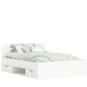 Cama Doble Michigan Color Blanco Con Cajones 135 O 140 cm