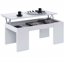 Mesa de centro elevable Kendra Blanco brillo 100x50 cm Mesa de centro elevable Kendra Blanco brillo 100x50 cm