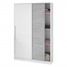 Armario Con Puerta Corredera Max Blanco Y Cemento 120X200 cm Armario Con Puerta Corredera Max Blanco Y Cemento 120X200 cm