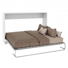 Cama Plegable Abatible Horizontal en Color Blanco Mate 135x190 cm Cama Plegable Abatible Horizontal en Color Blanco Mate 135x190 cm