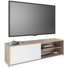 Mueble de TV Trevo 155 cm Salón Color Roble Jackson y Blanco Mueble de TV Trevo 155 cm Salón Color Roble Jackson y Blanco