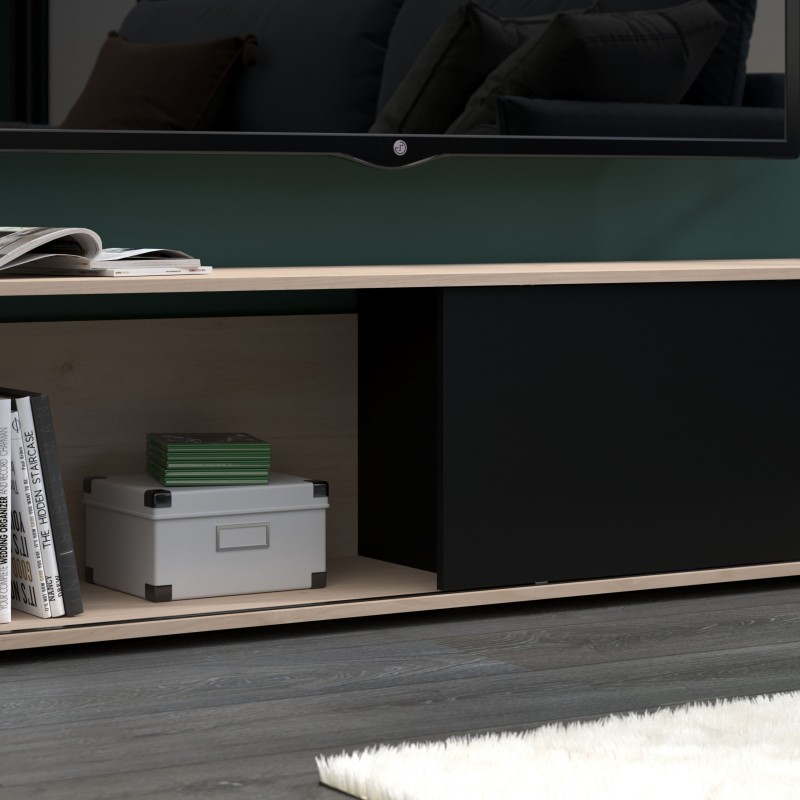 mueble_tv_trevo_negro_roble_ambiente_detalle_1 mueble_tv_trevo_negro_roble_ambiente_detalle_1