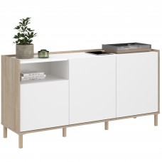 Aparador Azzaro Salón con 3 puertas Roble Japonés y Blanco Mate 150x75 cm