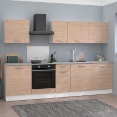 Cocina Modular Completa Eko 9 Módulos Roble Jackson y Blanco Mate 280 cm