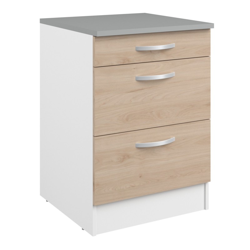 Cocina Modular Completa Eko 9 Módulos Roble Jackson y Blanco Mate 280 cm