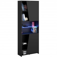 Estantería Gamer Con LED Color Negro Moderna 180x67x28 cm Estantería Gamer Con LED Color Negro Moderna 180x67x28 cm