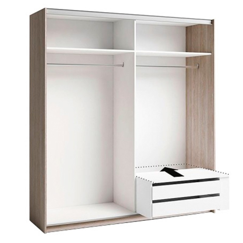 Cajonera de Armario Mueble Auxiliar Pequeño Sava Blanco Mate 88x35x49 cm